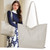 Vegan Leather & Waterproof Oxford Tote Bag – Large Capacity Shoulder Handbag for Work, Travel & Gym