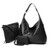 Vegan Leather Tote Bag Set – 3-Piece Shoulder Handbag, Messenger Bag & Wallet with Double Side Zippers