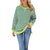 Stripe Side Split Loose Casual Design Neck Jumper