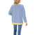Stripe Side Split Loose Casual Design Neck Jumper