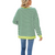 Stripe Side Split Loose Casual Design Neck Jumper