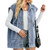 Sleeveless Denim Jacket with Front Pockets