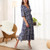 V Neck Loose Printed Beach Dress