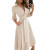 Women's Long Sleeve V-Neck Casual Printed Flowy Swing Dress