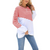 Side Split Loose Casual Stripe Joint Jumper