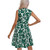 Leaf Printed V-Neck Sleeveless Skirt