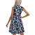 Leaf Printed V-Neck Sleeveless Skirt