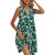 Leaf Printed V-Neck Sleeveless Skirt
