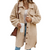 Open Button Lapel Fleece Long Overcoat
