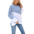 Side Split Loose Casual Stripe Joint Jumper