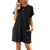 Women's Round Neck T Shirt Dress with Pockets 