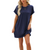 Women's Round Neck T Shirt Dress with Pockets 