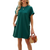 Women's Round Neck T Shirt Dress with Pockets 