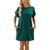 Women's Round Neck T Shirt Dress with Pockets 