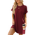 Women's Round Neck T Shirt Dress with Pockets 