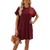 Women's Round Neck T Shirt Dress with Pockets 