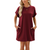 Women's Round Neck T Shirt Dress with Pockets 
