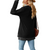 Women's Lace V Neck Contrast Colour Long Sleeve Tops