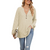 Long Sleeve V Neck Button Casual Tops