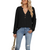 Long Sleeve V Neck Button Casual Tops