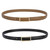 Genuine Leather Skinny Belt – 2-Pack Timeless Thin Waist Belts with Versatile Fit & Polished Buckle