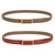 Genuine Leather Skinny Belt – 2-Pack Timeless Thin Waist Belts with Versatile Fit & Polished Buckle