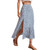 Women's Boho Floral High Waist Split A Line Midi Skirt