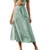 Women's Boho Floral High Waist Split A Line Midi Skirt