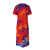 Women's Summer Floral Printed V Neck Short Sleeve Dress