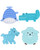 Blue Pop It Fidget Toy Set – Silicone Sensory Push Bubble Toys for Kids