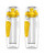 Fruit Infuser Water Bottles 2-Pack - 1000ml BPA-Free Tritan Leakproof Bottle with Infuser Rod & Water Level Markings