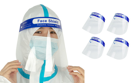 Safety Face Shields Ultra Clear Protective Full Face Shields - 4 Pack 