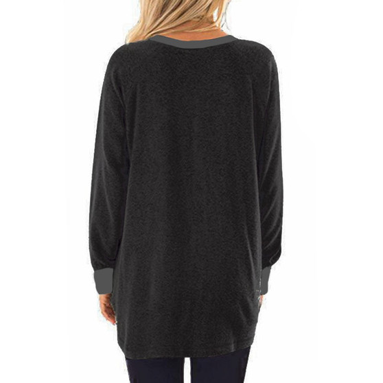 Women's Round Neck Sweatshirt With Pockets Women's Round Neck Sweatshirt With Pockets