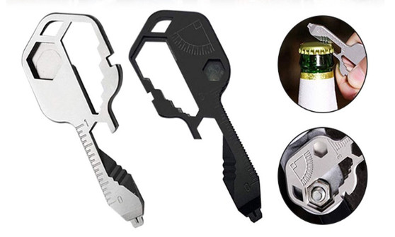 Set of 2 - 24in1 Key Shaped Pocket Tool, Multi-Tool Key for Drill Screwdriver