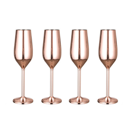 Stainless Steel Champagne Glasses - 4 Packs