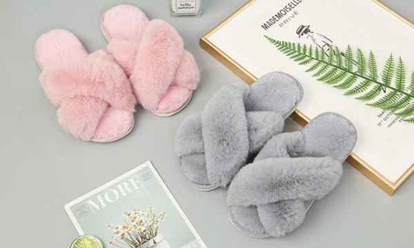 ICB Cross Band Soft Plush Fleece Slipper
