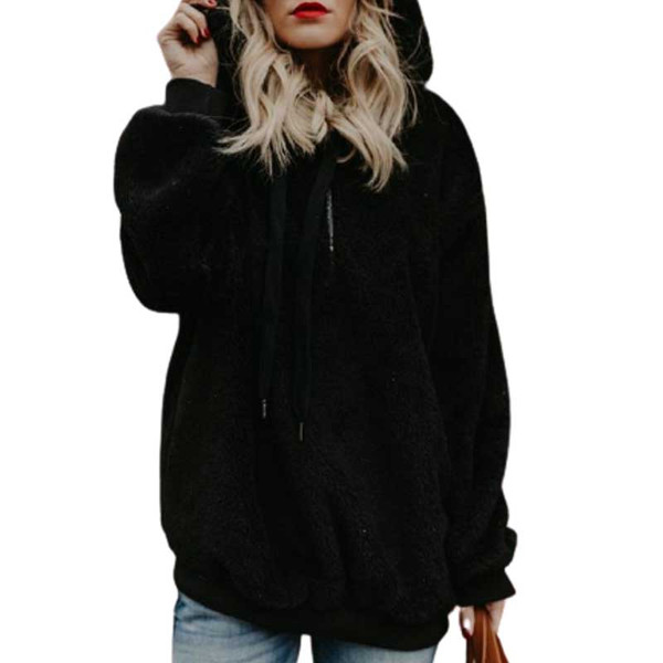 Oversized Sherpa Hoodie with Pockets