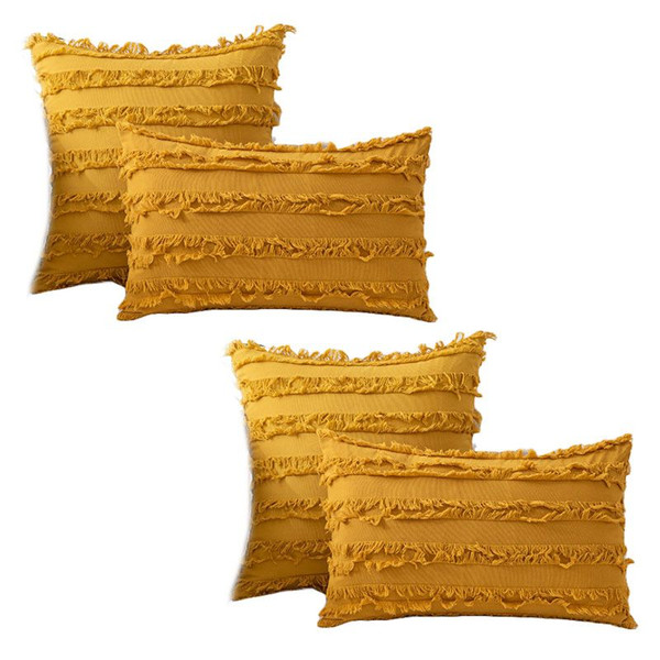 Jacquard Pattern Throw Pillow Cover - 4 Packs