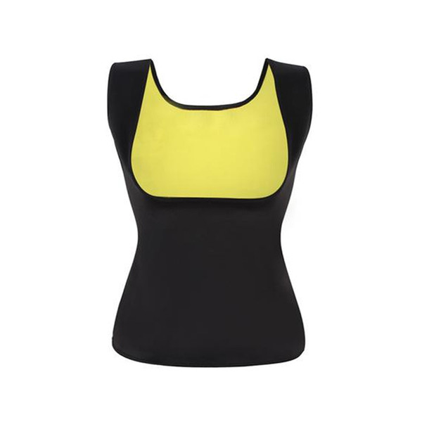 Women's Premium Workout Tank Top Slimming Polymer Sauna Vest- Black & Yellow