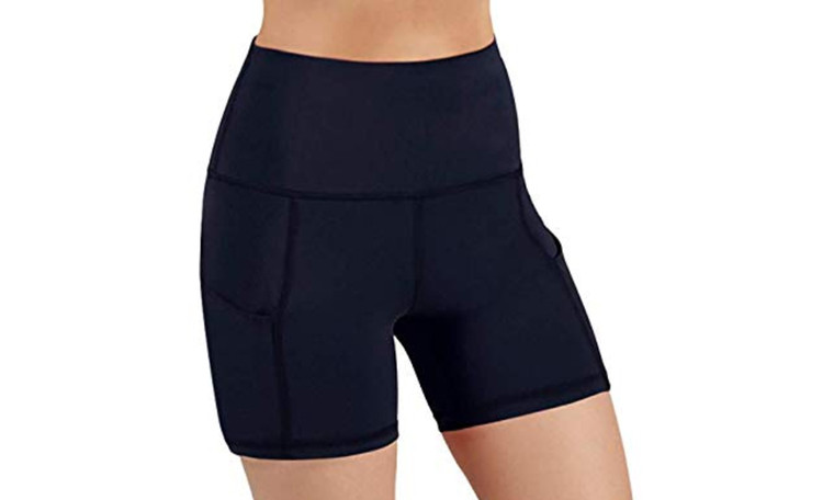 High Waist Yoga Shorts with Pocket