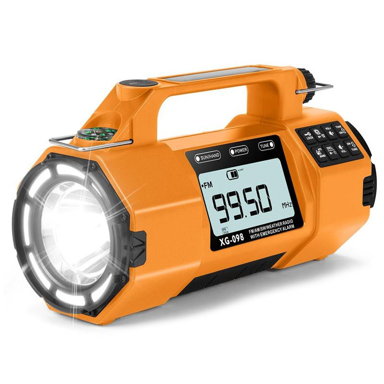Solar Hand Crank Emergency Weather Radio – Multi-Function Survival Radio – Reliable Power & Lighting for Emergencies