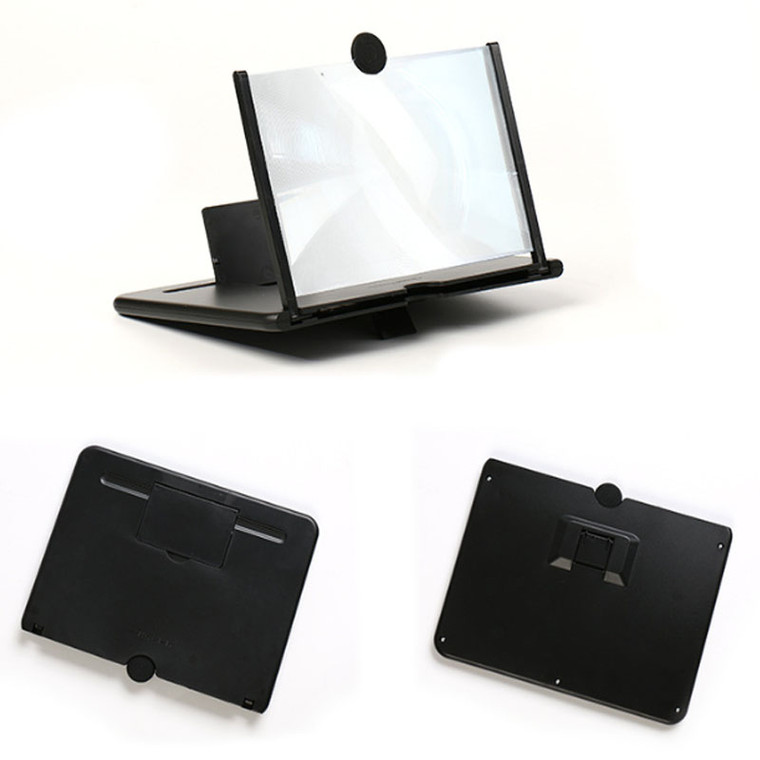 HD Cell Phone Screen Magnifier, 3D Screen Enlarger Projector with Foldable Stand for Movies, Videos and Gaming