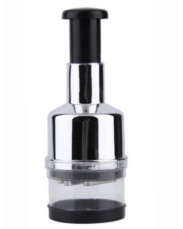 Stainless Steel Handheld Onion Chopper, Manual Press Vegetable Food Chopper, Compact Dicer and Mincer for Kitchen