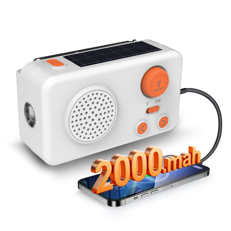 Solar Hand Crank Emergency Weather Radio – Compact Multi-Function Radio – Portable Power & Lighting Solution - Version 2