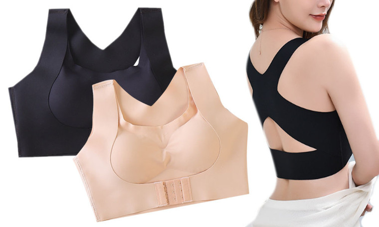 Womens 2x Front Buckle Support Bra