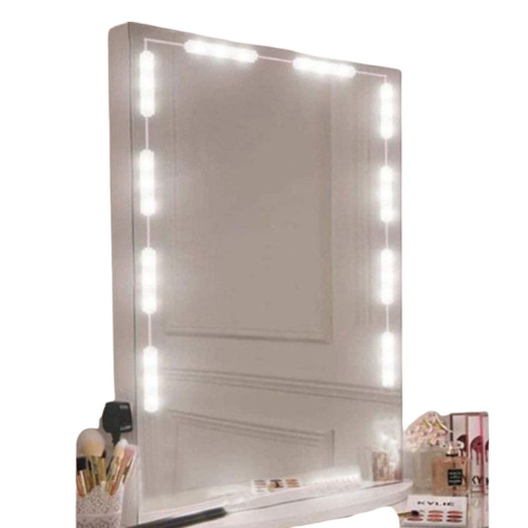 LED Vanity Mirror Lights – Dimmable Hollywood Style Lighting Kit with 3 Color Modes & Easy USB Plugin (10 Bulbs)