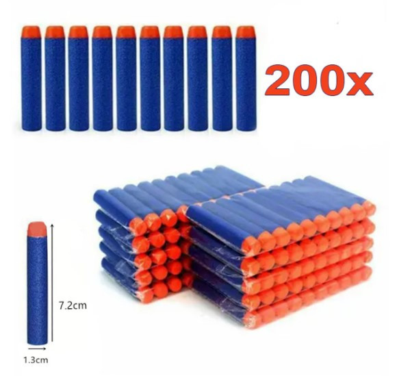 200/pack Nerf Gun Bullets Round Head Refill Darts Blasters