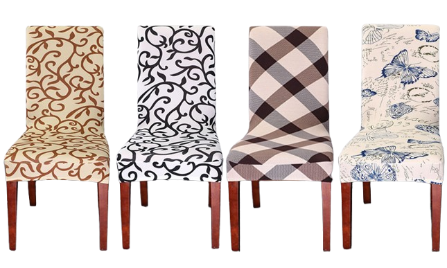 Dining Chair Seat Covers Stretchable Slipcover Washable Removable for Kitchen Dining Room and Decorations, 4X