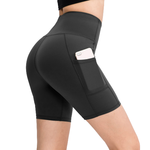 High Waist Yoga Shorts with Pockets