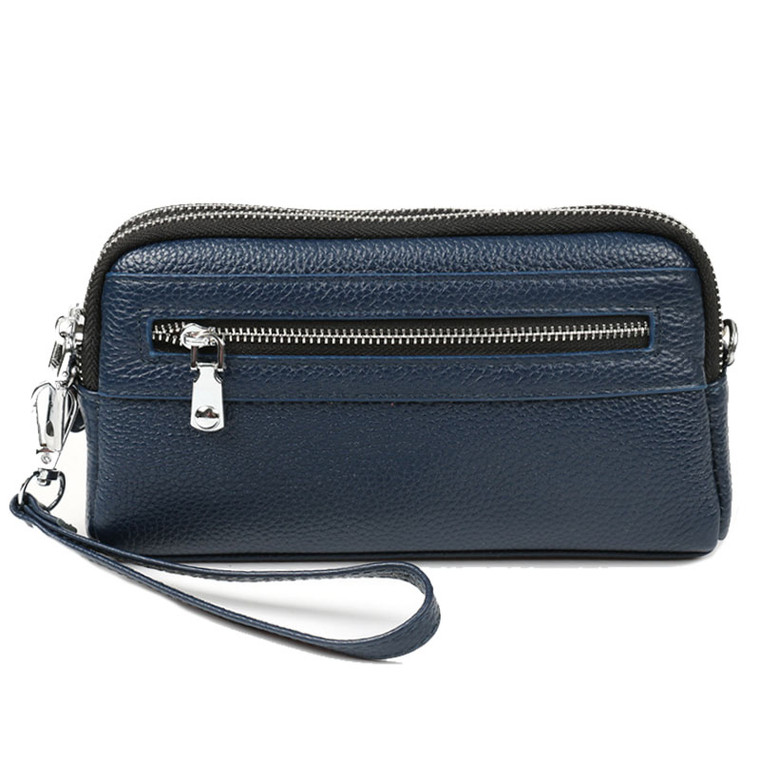 Genuine Leather Shoulder Bag – Ladies Crossbody Purse with Secure Front Zip Pocket & Adjustable Strap